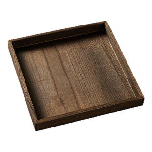 复古茶具收纳托盘拍照道具 茶盘桐木盘子套装新年美食糕点月饼产品静物摆件木质中式棕色木纹手机摄影拍摄