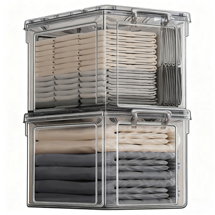 佳帮手收纳箱透明塑料家用衣服衣物整理零食玩具搬家储物医药箱子