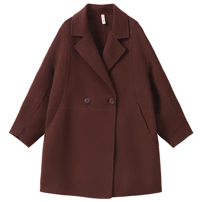 膘儿妃显瘦洋气大码双面羊毛大衣