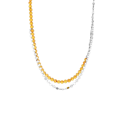 白岚流金项链女轻奢琥珀项链