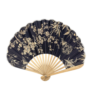 扇子折扇中国风棉布贝壳扇旗袍扇子女式古风创意刀扇夏季便携小扇