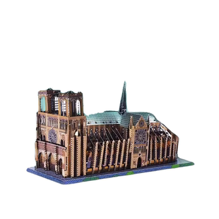 巴黎圣母院金属拼图名建筑拼装模型diy手工不锈钢合金3d立体积木