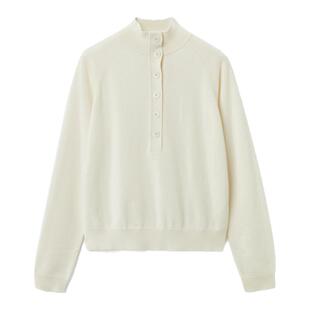 OVV2025秋冬新款女装简约舒适半开襟休闲蓬松长袖羊绒衫