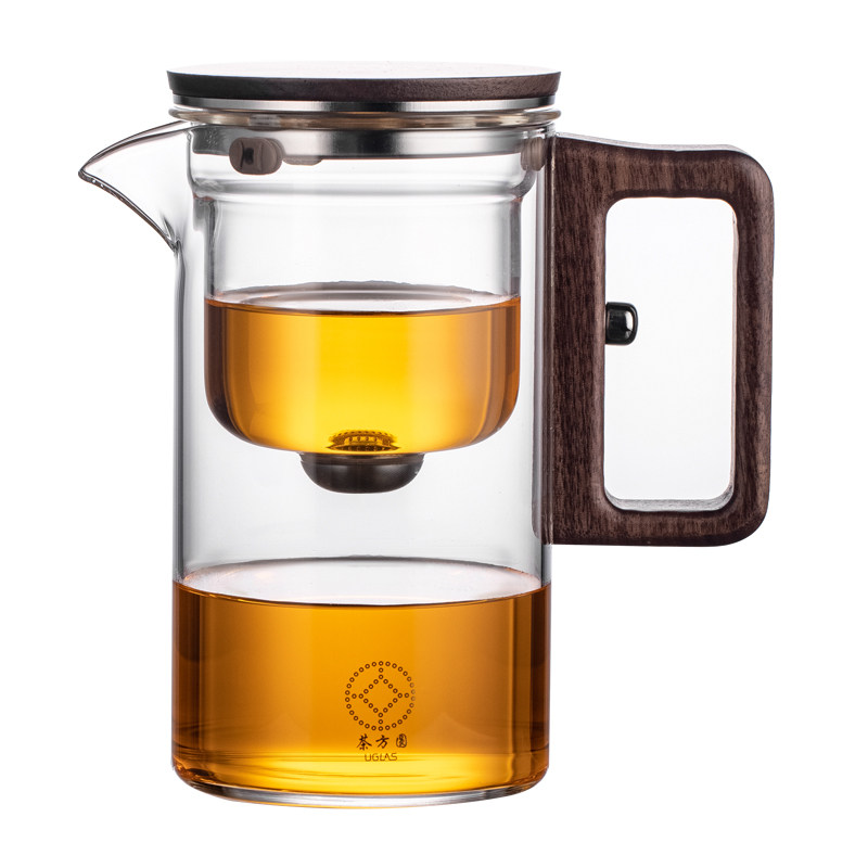 胡桃木磁吸飘逸杯泡茶壶