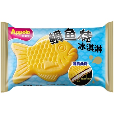 10支 阿波罗鲷鱼烧冰淇淋85g白桃薄脆曲奇樱花雪糕批发冰糕冰激凌