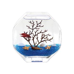 斗鱼缸加厚高白玻璃个性鱼缸小号创意鱼缸办公桌面热带鱼缸高品质