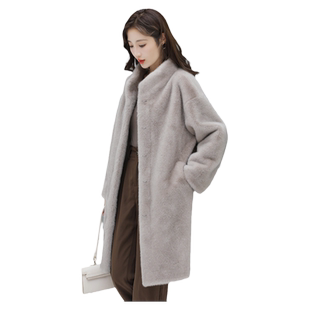 环保仿皮草外套女毛茸茸2025新款冬皮毛一体中长款水貂绒毛毛大衣