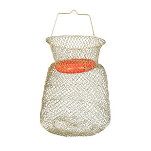 2025新款折叠金属鱼护大容量折叠黄鳝龙虾螃蟹专用浮水鱼篓网兜