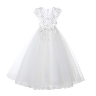 高定正版儿童婚纱重工礼服女童连衣裙花童公主裙生日比赛晚宴演出