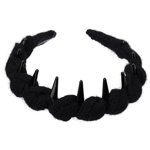 黑色高颅顶发箍女款碎发卡秋冬毛线头箍显脸小压发圈日常外戴头饰