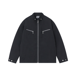 卢昱晓同款FORNINES刺绣立领夹克男女潮牌春季款美式复古工装外套