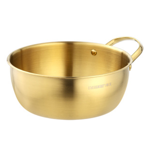 韩式不锈钢盆带把手拌菜盆可电磁炉家用厨房拌凉菜专用沙拉料理盆