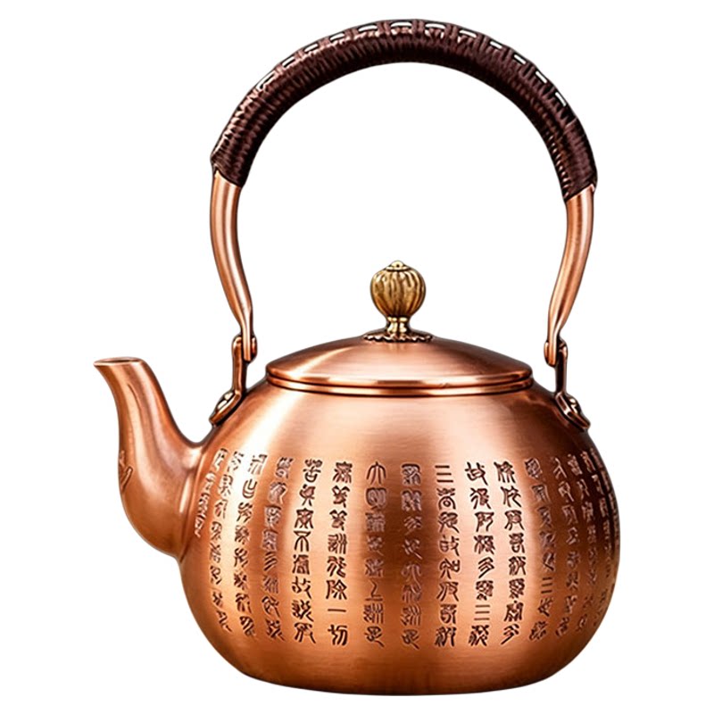 纯紫铜茶壶烧水壶手工铜壶泡茶煮茶水壶中式纯铜壶炭火明火养生壶