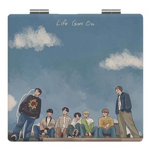 BTS防弹少年团小镜子随身带ins风创意折叠镜化妆镜便携式双面镜子