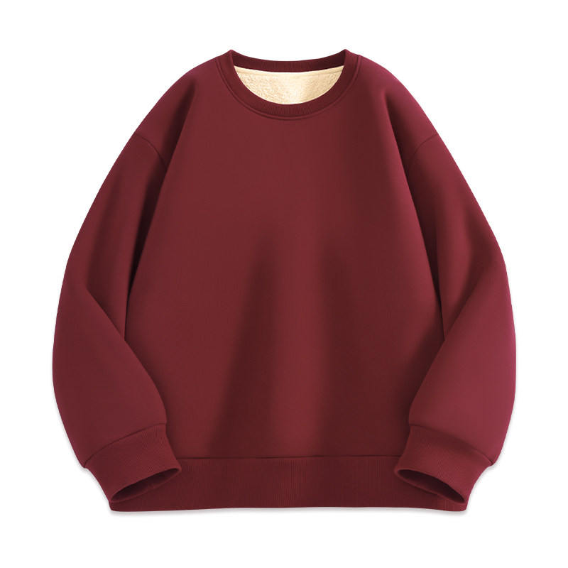 都市丽人红色加绒卫衣女款秋