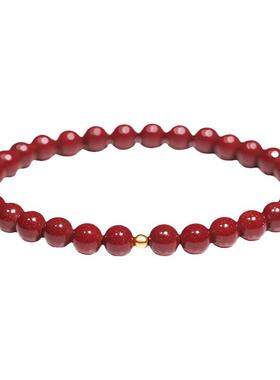 朱砂手串足金好运珠本命年手链女