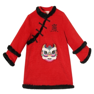 唐装女装中国风棉袄改良汉服民国冬装加厚新年衣服拜年服红色旗袍