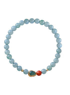 山川心语天然翡翠蓝水葫芦手链