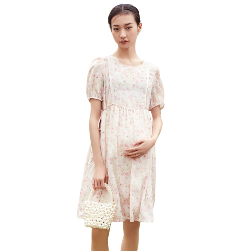 快乐屋印花孕妇连衣裙夏装