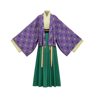 花朝记|彩璃|晋制汉服晋襦褶衣12破交窬裙绿紫撞色亲肤传统日常