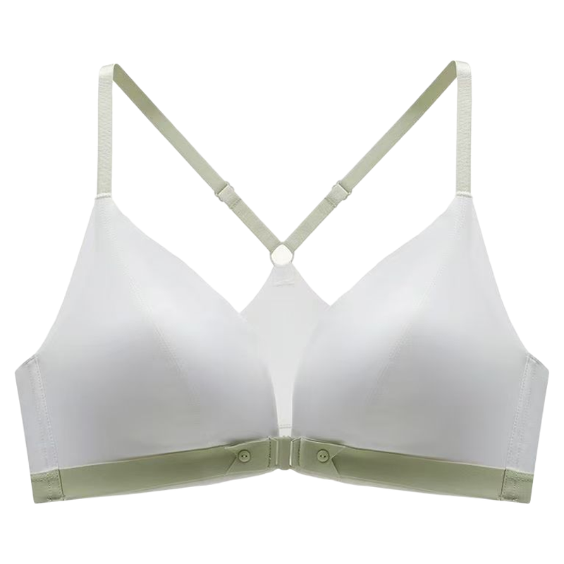 维多利亚性感前扣无痕内衣女薄款收副乳胸罩无钢圈聚拢文胸套装