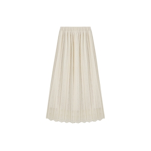 时然大码微胖MM25年冬季女长款高腰显瘦A字裙女遮肉磨毛蕾丝半裙