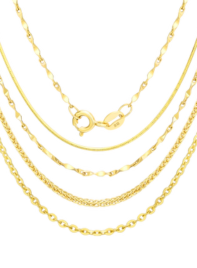 黄金色足银加长款细链子