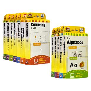 Evan-Moor Learning Line Flashcards Collection 加州教辅学习闪卡12册套装 便携盒装 英文原版进口图书 字母单词高频词数学启蒙