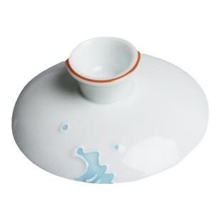 小号单人盖碗盖子单盖  一人用手绘白瓷泡茶碗敬茶三才盖碗单盖子