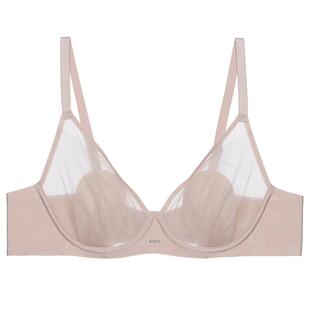 【董洁同款】爱慕25新品织锦花瓣内衣女3/4薄衬垫大胸显小文胸