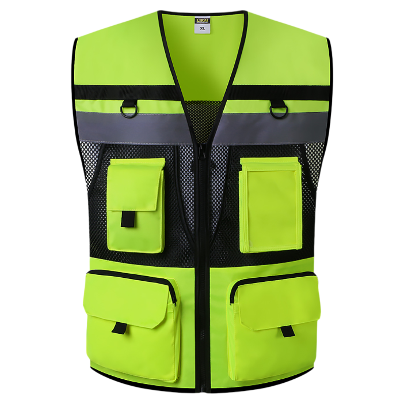 likai反光背心道路交通透气背心施工巡逻反光衣印字多口袋安全服