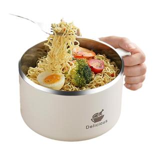 不锈钢泡面碗带盖宿舍用学生方便面碗单个碗个人专用大号饭盒神器