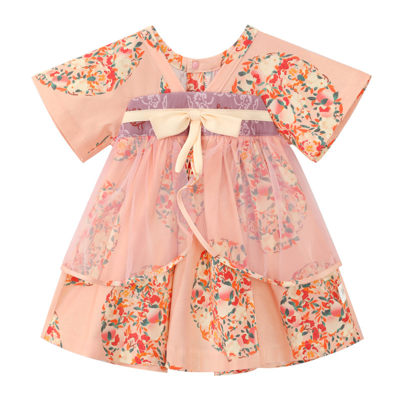 龙喜年夏女宝可爱国风生日礼服裙