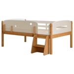 源氏木语实木儿童半高床男孩女孩单人床带书架成人多功能收纳床