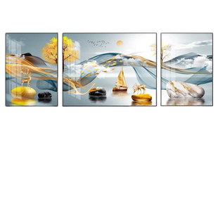 墨濯尘侘寂风客厅挂画沙发轻奢高级感背景墙装饰画壁画餐厅奶油风