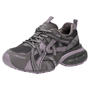 千百度厚底老爹鞋女加绒松糕系带新款百搭时尚运动鞋增高休闲女鞋