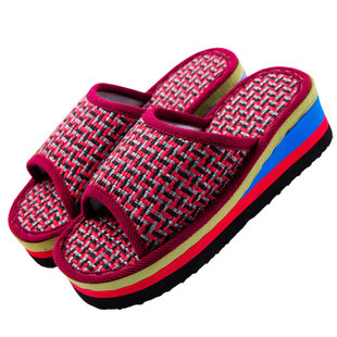 手工亚麻拖鞋女厚底防滑居家室内男女春秋麻布拖鞋