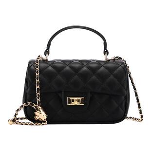 【新年礼物】红蜻蜓小香风女包菱格链条手提斜挎通勤高级气质包包