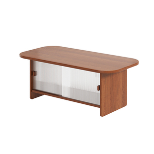 中古风实木茶几2026新款茶几客厅家用玻璃茶台岩板轻奢高级感茶桌