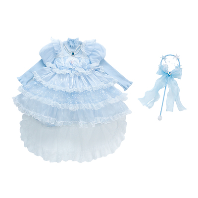 女童爱莎公主裙秋冬季艾莎连衣裙