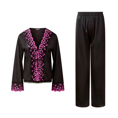 性感蕾丝睡衣女士长袖家居服套装