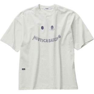【官方正品】nautica whitesail时尚笑脸印花宽松舒适短袖圆领T恤