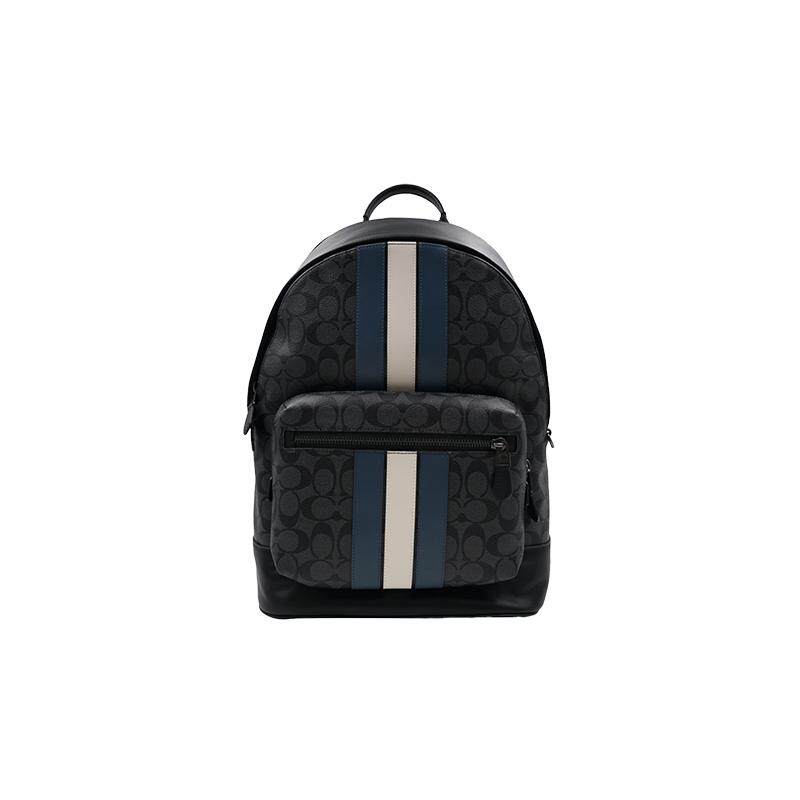 【自营】COACH/蔻驰大号男士PVC配皮老花双肩背包旅游出行双肩包