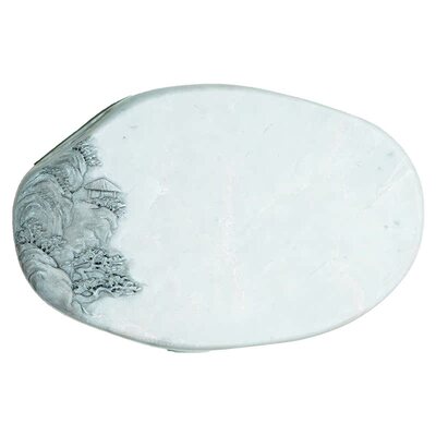 端砚书法毛笔砚台孤品原石白端