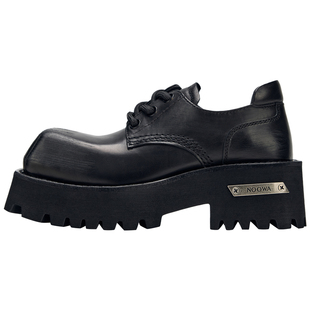 NOOWA小众厚底德比鞋女2026春新款真皮高级感增高百搭方头小皮鞋