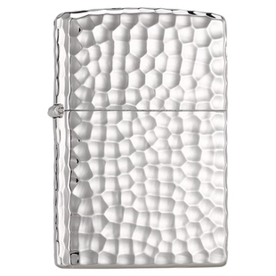 zippo正品打火机 陨石坑咬边镀银官方旗舰店防风煤油送男朋友礼物