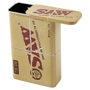 SAW20支烟盒高端男士便携滑盖铁烟壳套轻便加厚可装卷粗烟收纳盒