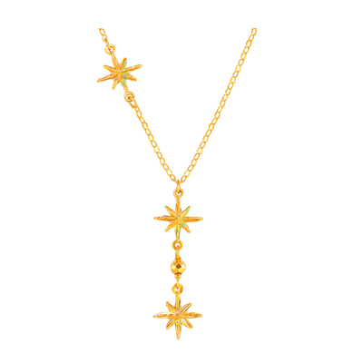 明牌珠宝八芒星18K金项链