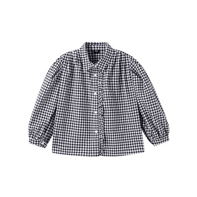 jojo童装女童秋季格子长袖衬衣