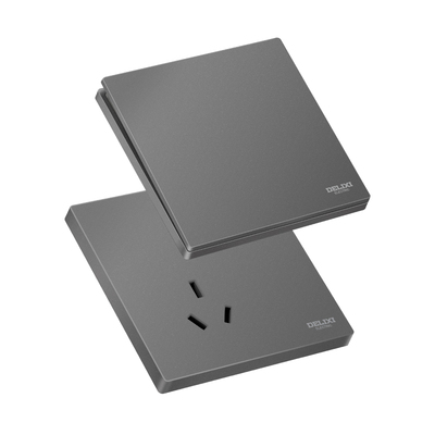 德力西哑光开关插座面板星空灰色